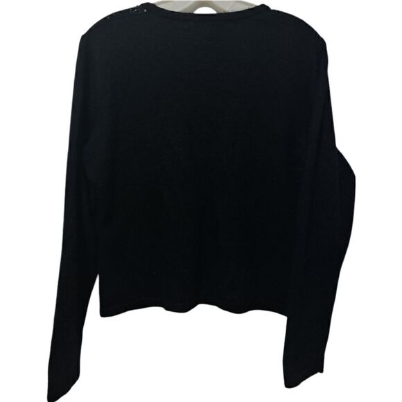 Avalin Angora Rhinestones Embellished Y2K Cardigan Gothic Sweater Large Black - Picture 4 of 15